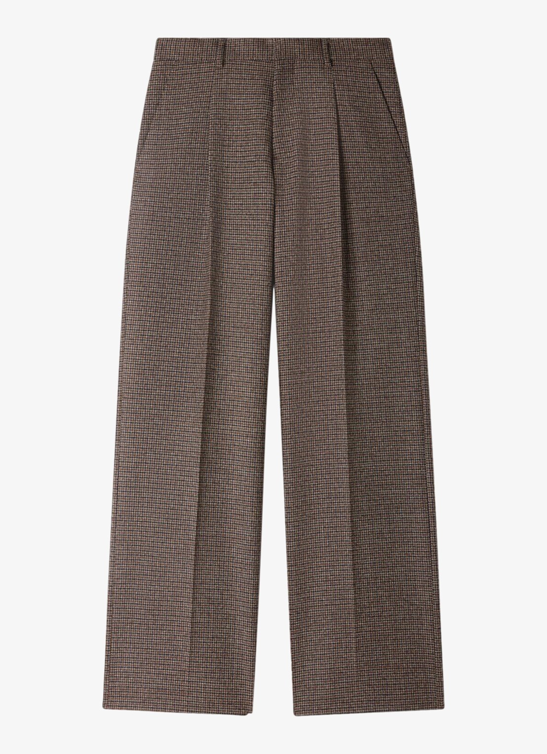 Sandro Straight fit pantalon met ruit dessin - voorkant 2 bruin