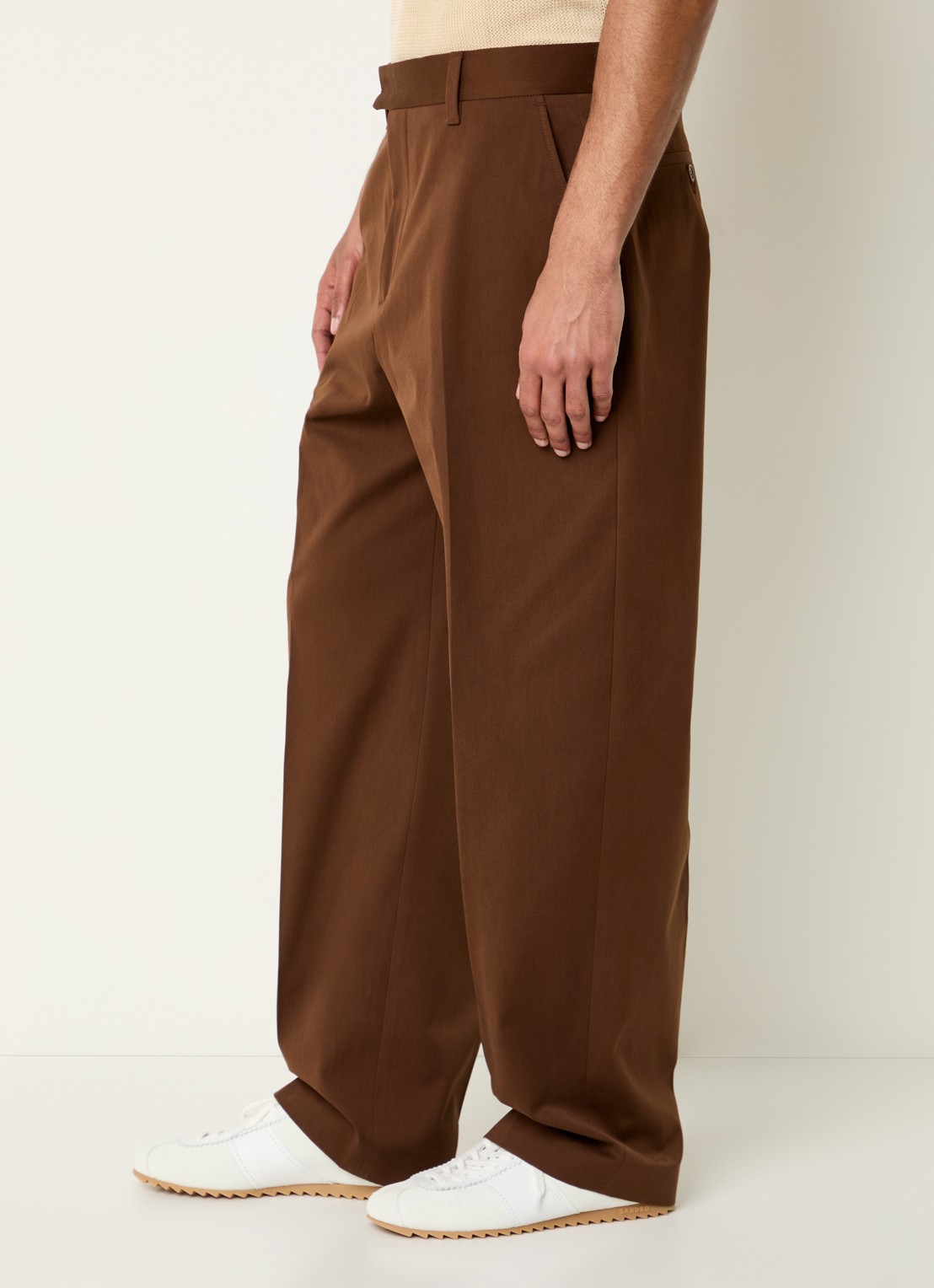 Sandro Straight fit pantalon met steekzakken - detail 2 bruin