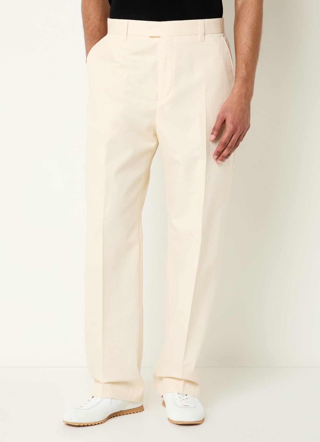 Sandro Straight fit pantalon met steekzakken - detail 2 ivoor