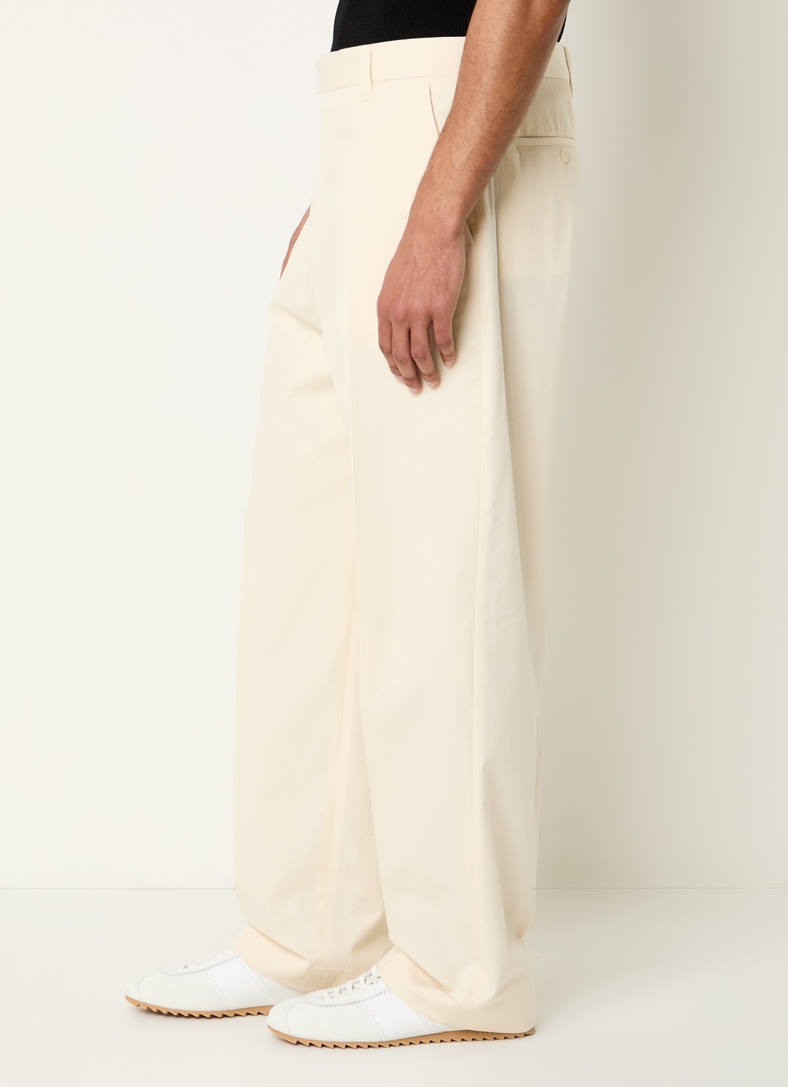 Sandro Straight fit pantalon met steekzakken - detail 3 ivoor