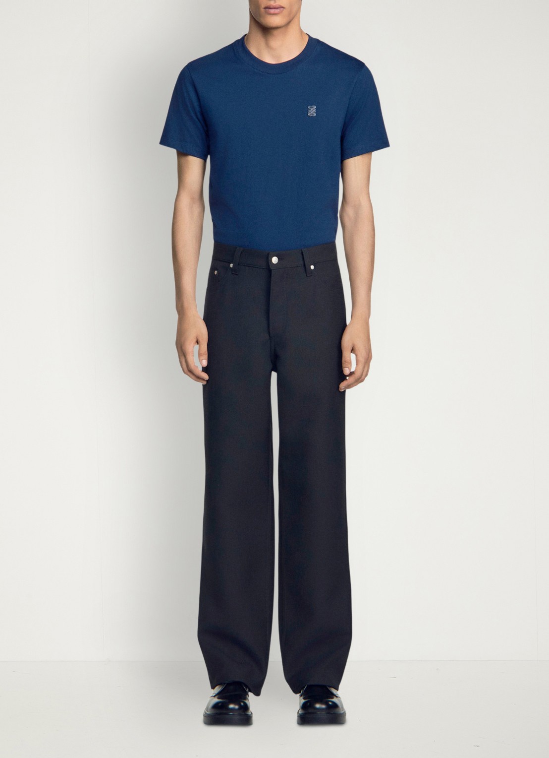 Sandro Straight fit pantalon met steekzakken - voorkant 2 zwart