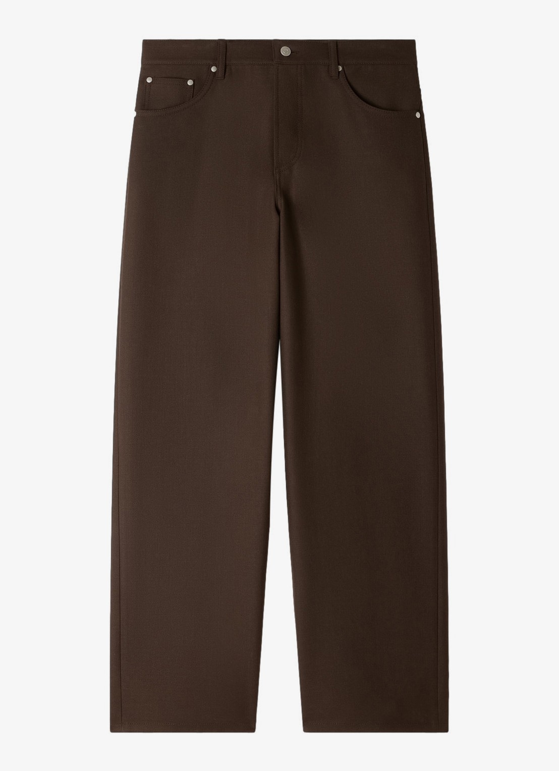Sandro Straight fit pantalon met steekzakken - voorkant 5 taupe