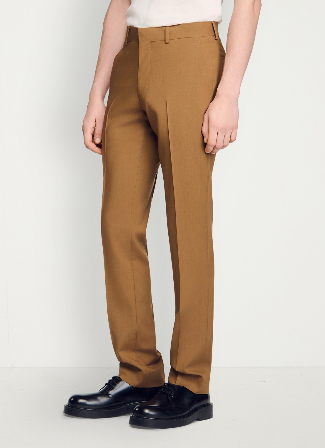Sandro Straight fit pantalon met steekzakken - detail 4 camel