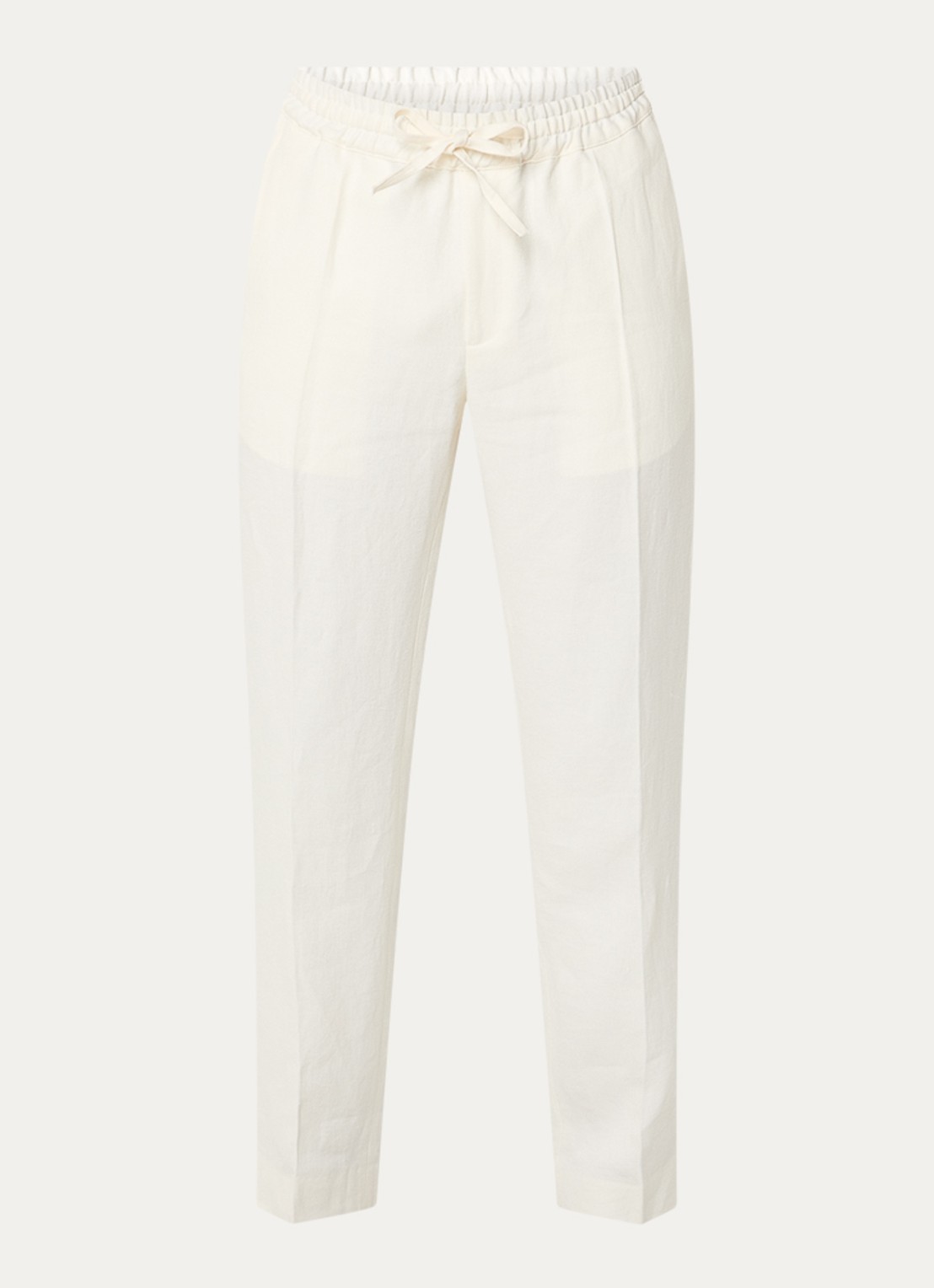 Sandro Straight fit pantalon van linnen met steekzakken - voorkant 3 gebroken wit
