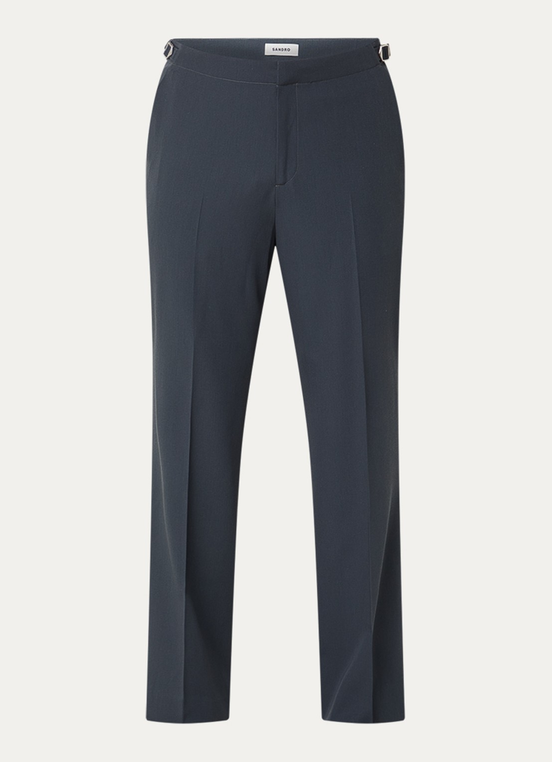 Sandro Straight fit pantalon van scheerwol met steekzakken - voorkant 2 antraciet