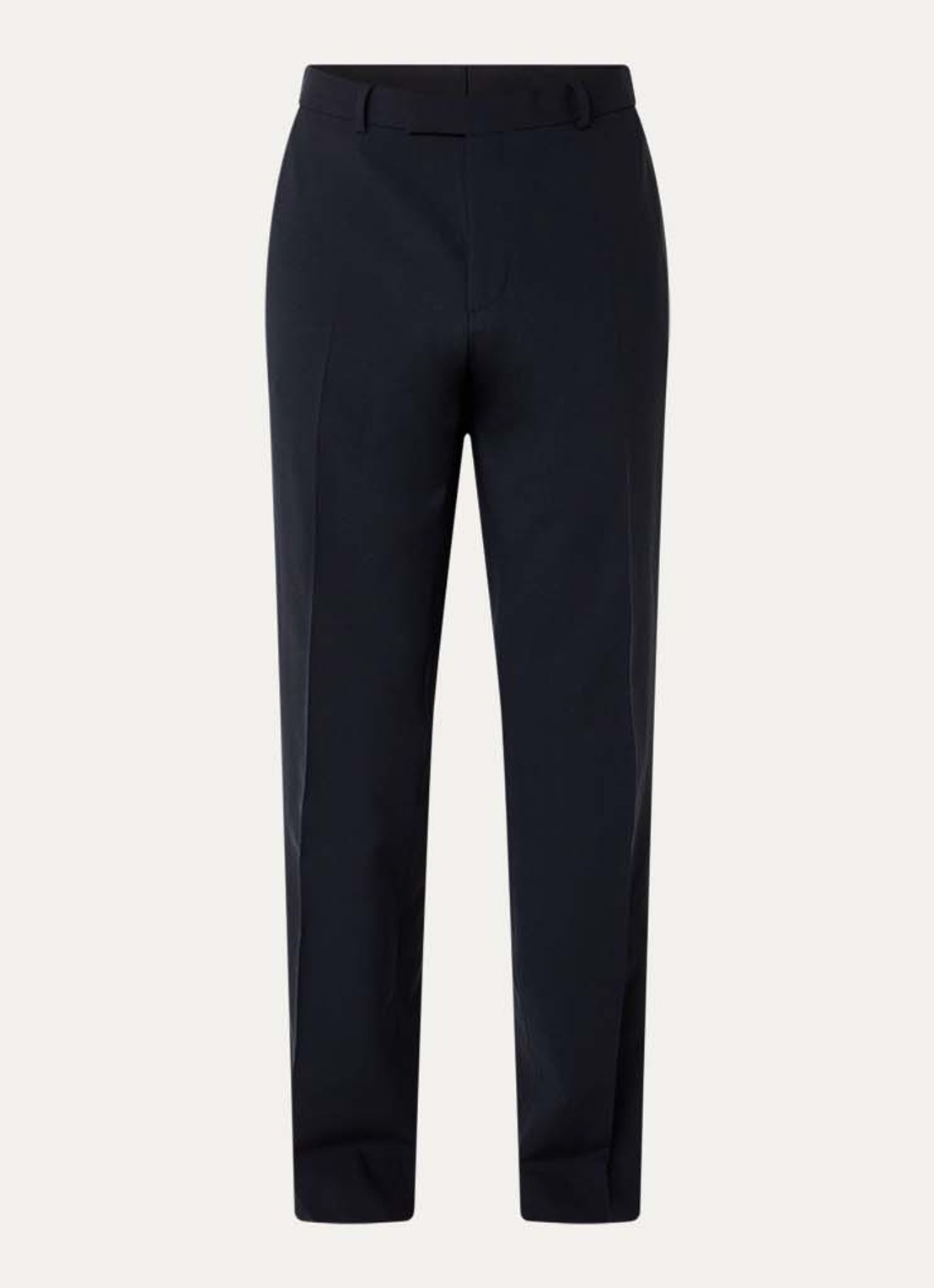 Sandro Straight fit pantalon van scheerwol met steekzakken - voorkant 3 donkerblauw