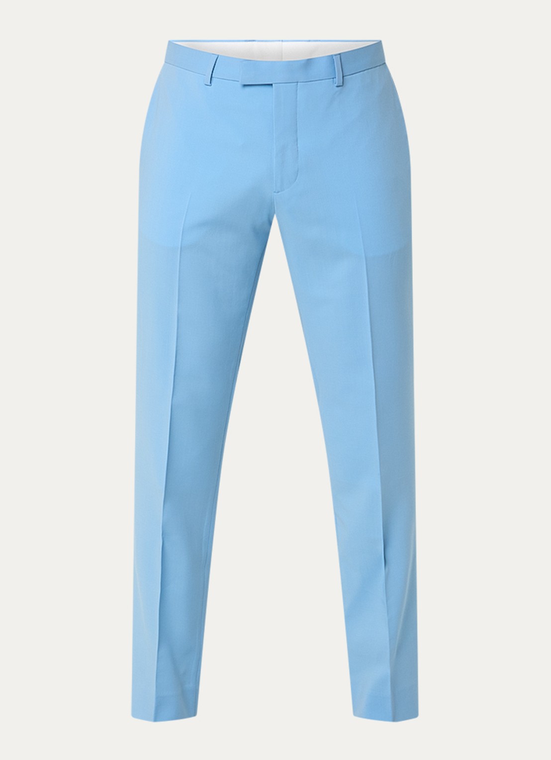 Sandro Straight fit pantalon van wol met steekzakken - voorkant 2 lichtblauw