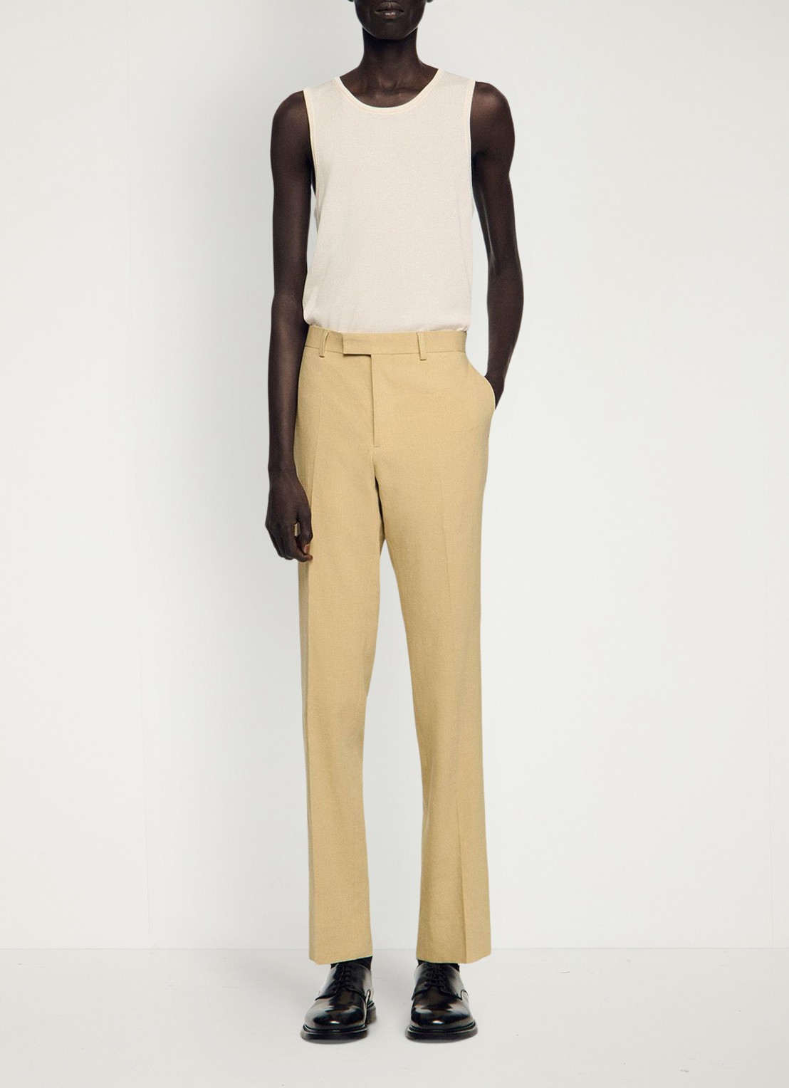 Sandro Straight fit pantalon - voorkant 2 sand / beige