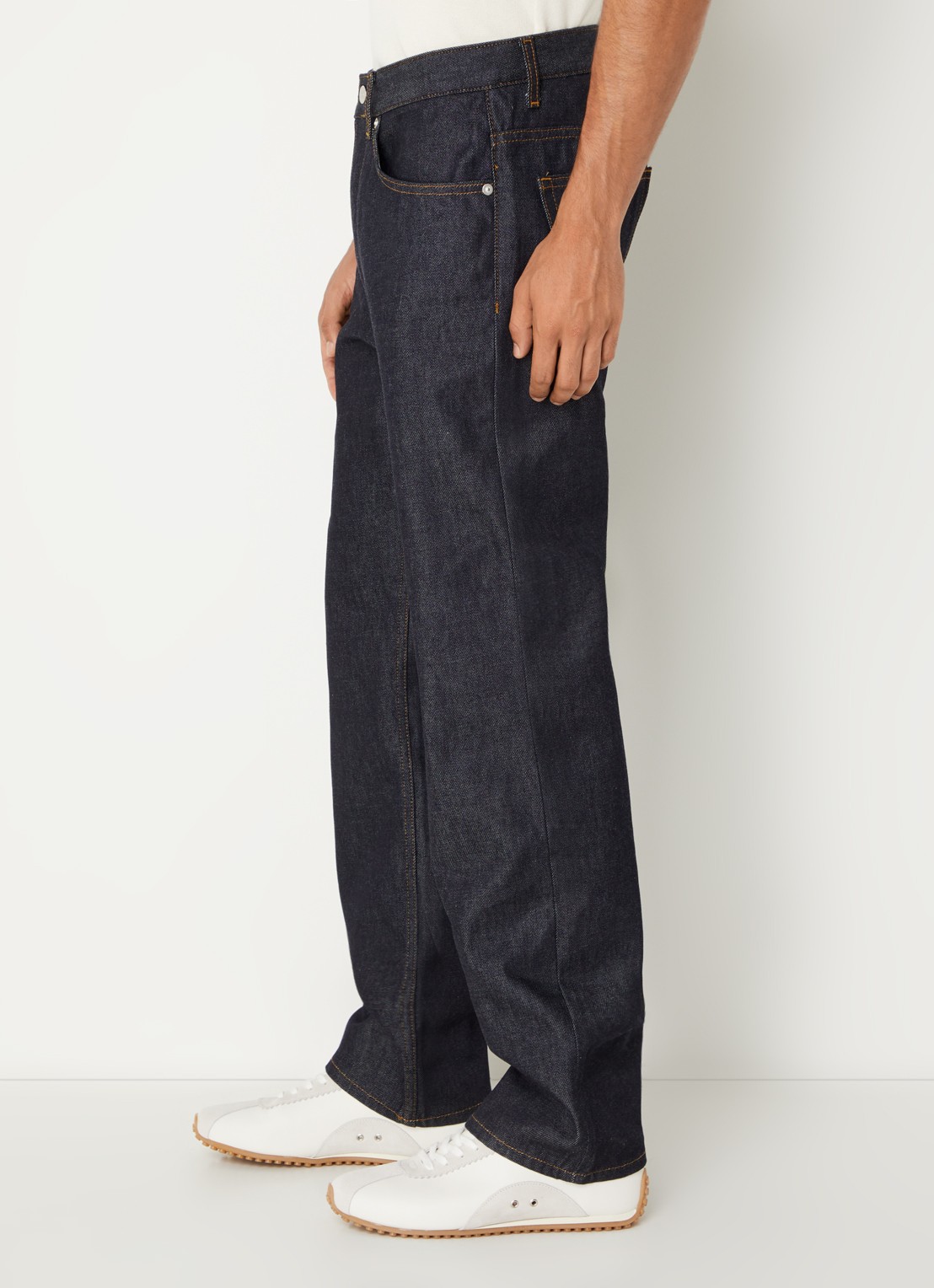 Sandro Straight leg jeans met donkere wassing - detail 2 donkerblauw