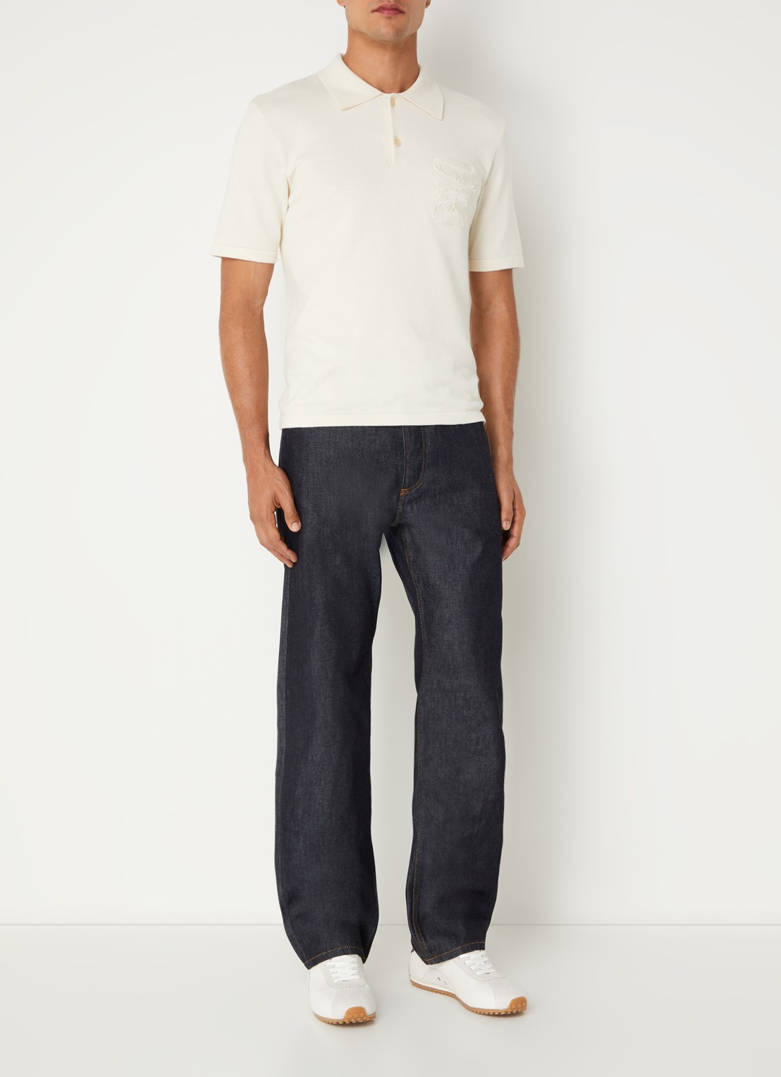 Sandro Straight leg jeans met donkere wassing - voorkant 4 donkerblauw