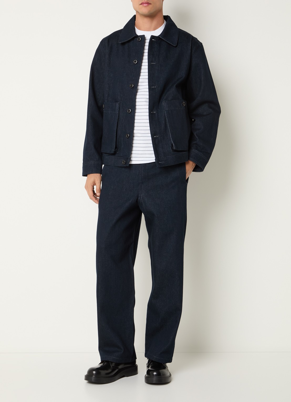 Sandro Straight leg jeans met donkere wassing - voorkant 2 indigo