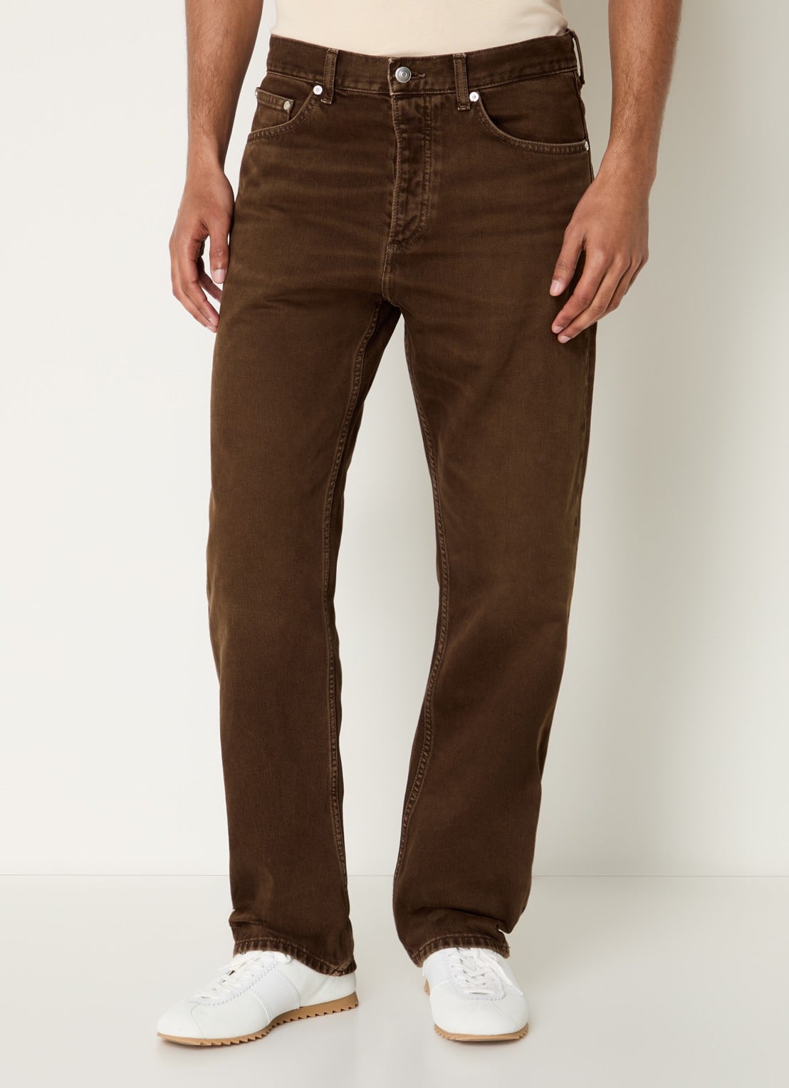 Sandro Straight leg jeans met gekleurde wassing - detail 4 bruin
