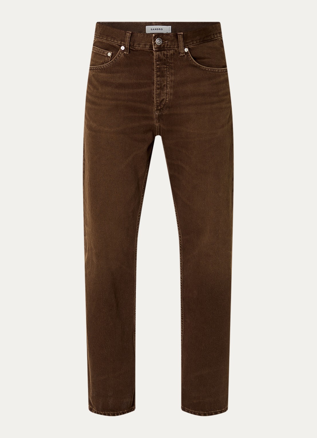 Sandro Straight leg jeans met gekleurde wassing - voorkant 2 bruin