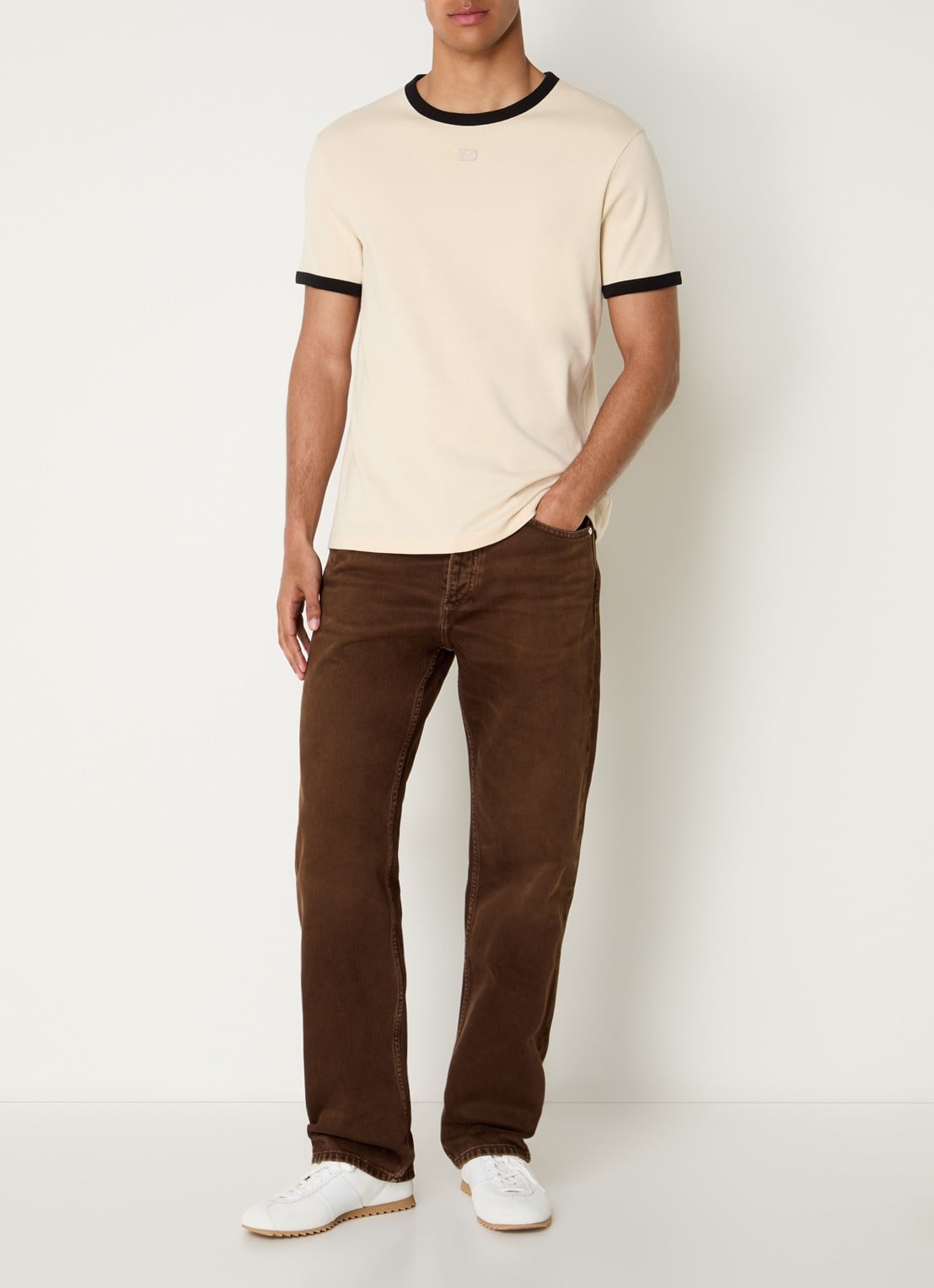 Sandro Straight leg jeans met gekleurde wassing - voorkant 3 bruin