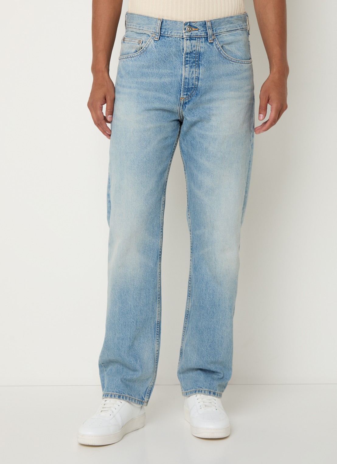 Sandro Straight leg jeans met lichte wassing - detail 2 indigo