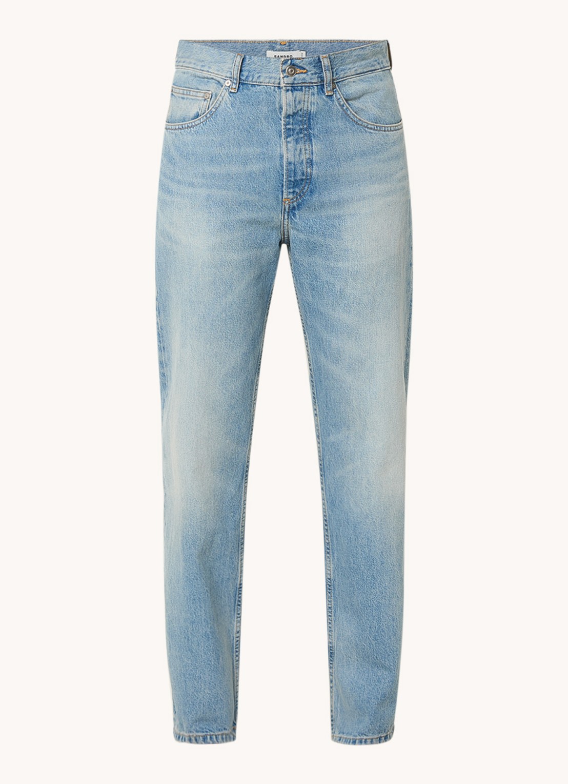 Sandro Straight leg jeans met lichte wassing - voorkant 4 indigo