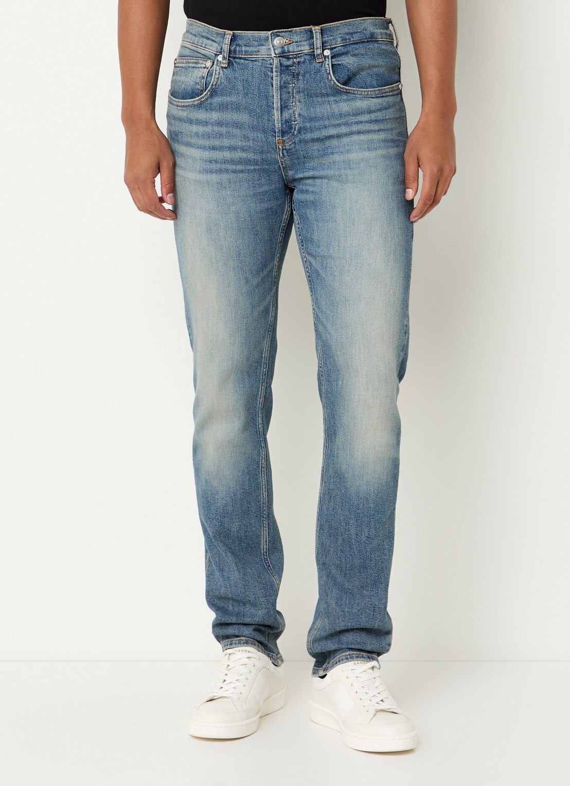 Sandro Straight leg jeans met medium wassing met steekzakken - detail 4 indigo