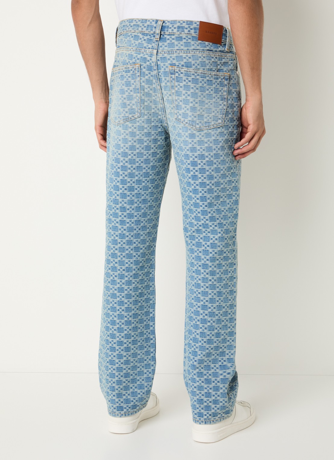 Sandro Straight leg jeans met steekzakken en print - achterkant 3 indigo