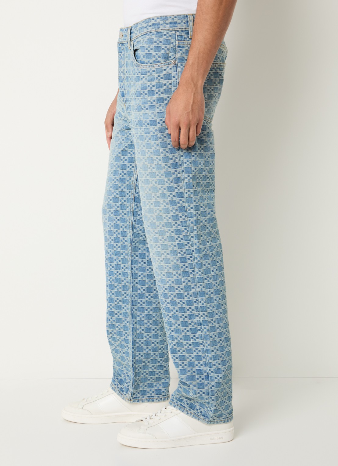 Sandro Straight leg jeans met steekzakken en print - detail 5 indigo
