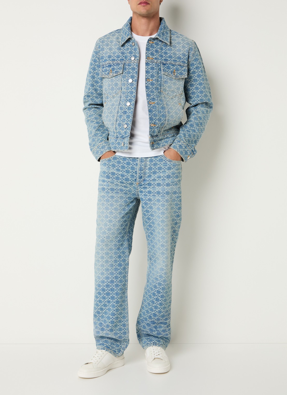 Sandro Straight leg jeans met steekzakken en print - voorkant 2 indigo