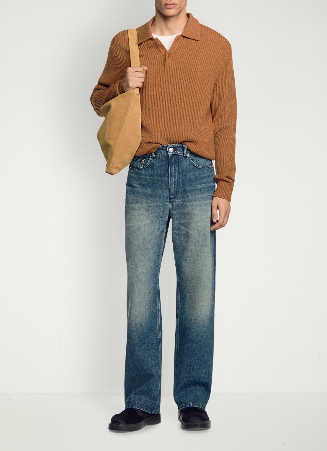 Sandro Straight leg jeans met steekzakken - detail 4 donkerblauw