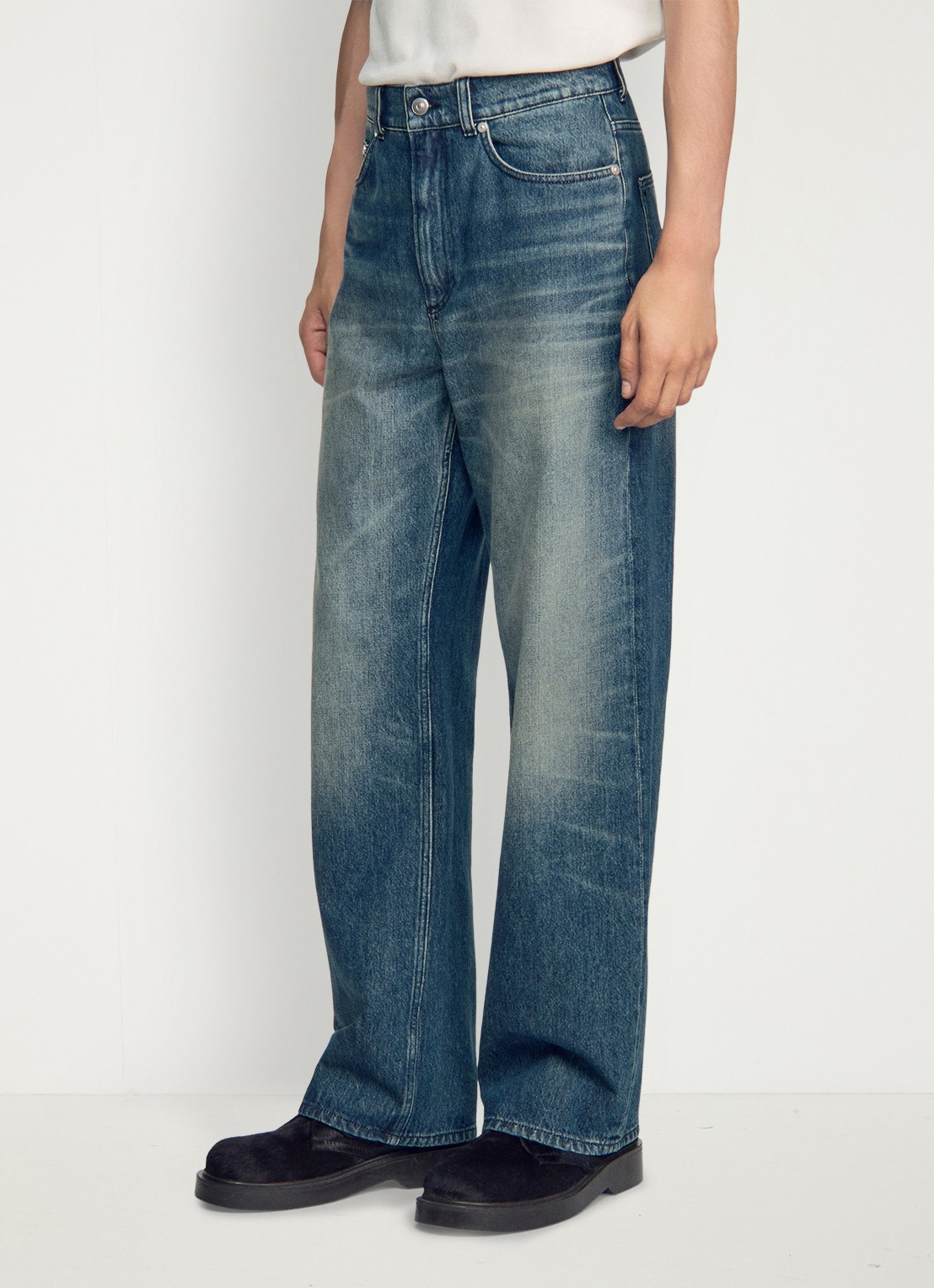 Sandro Straight leg jeans met steekzakken - detail 6 donkerblauw