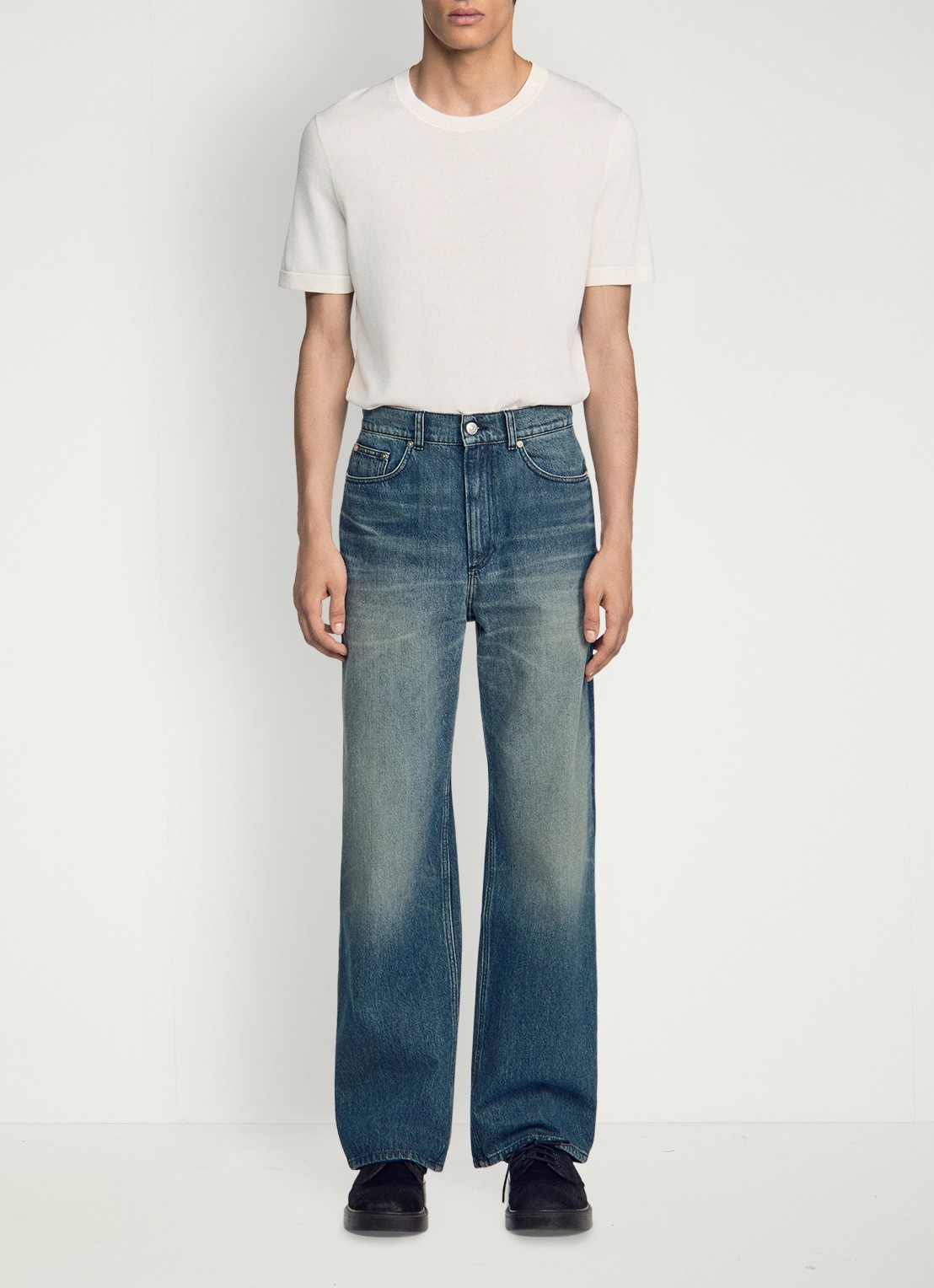 Sandro Straight leg jeans met steekzakken - voorkant 3 donkerblauw