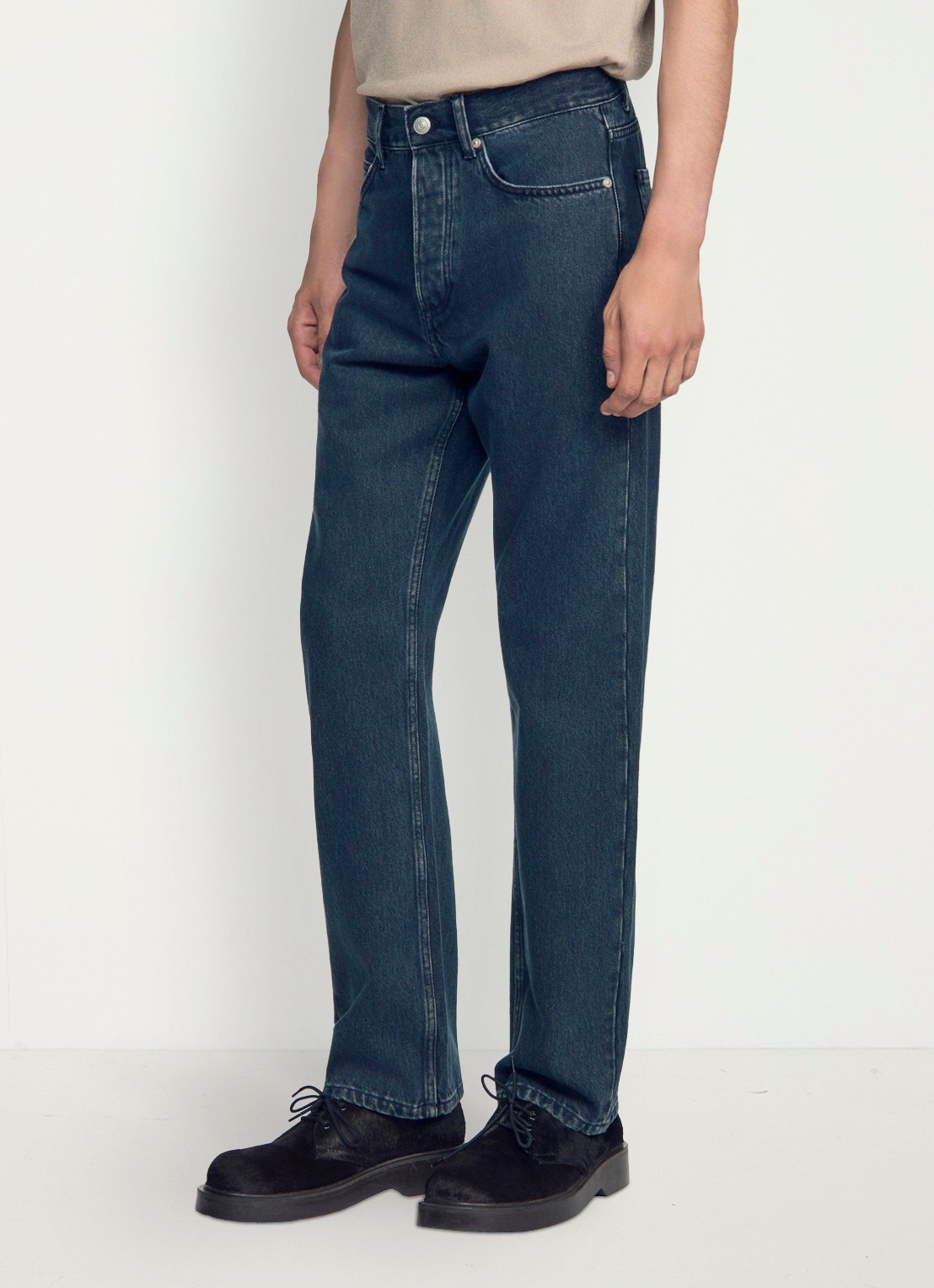 Sandro Straight leg jeans met steekzakken - detail 3 donkergrijs
