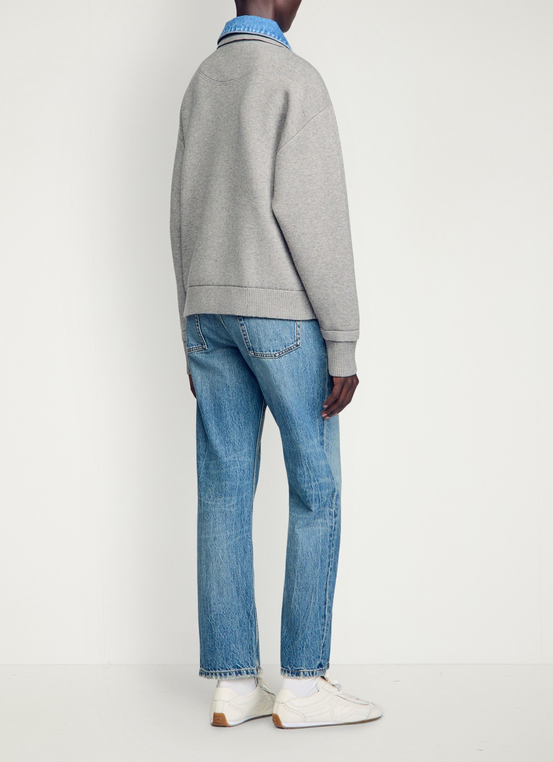 Sandro Sweater in wolblend met polokraag - achterkant 4 grijs