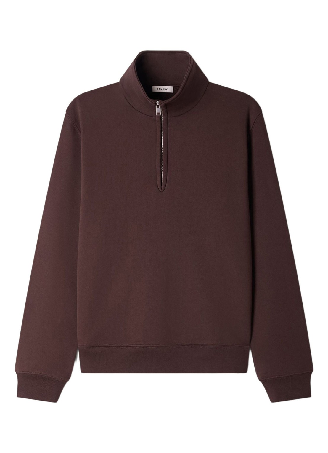 Sandro Sweater met halve rits - voorkant bruin