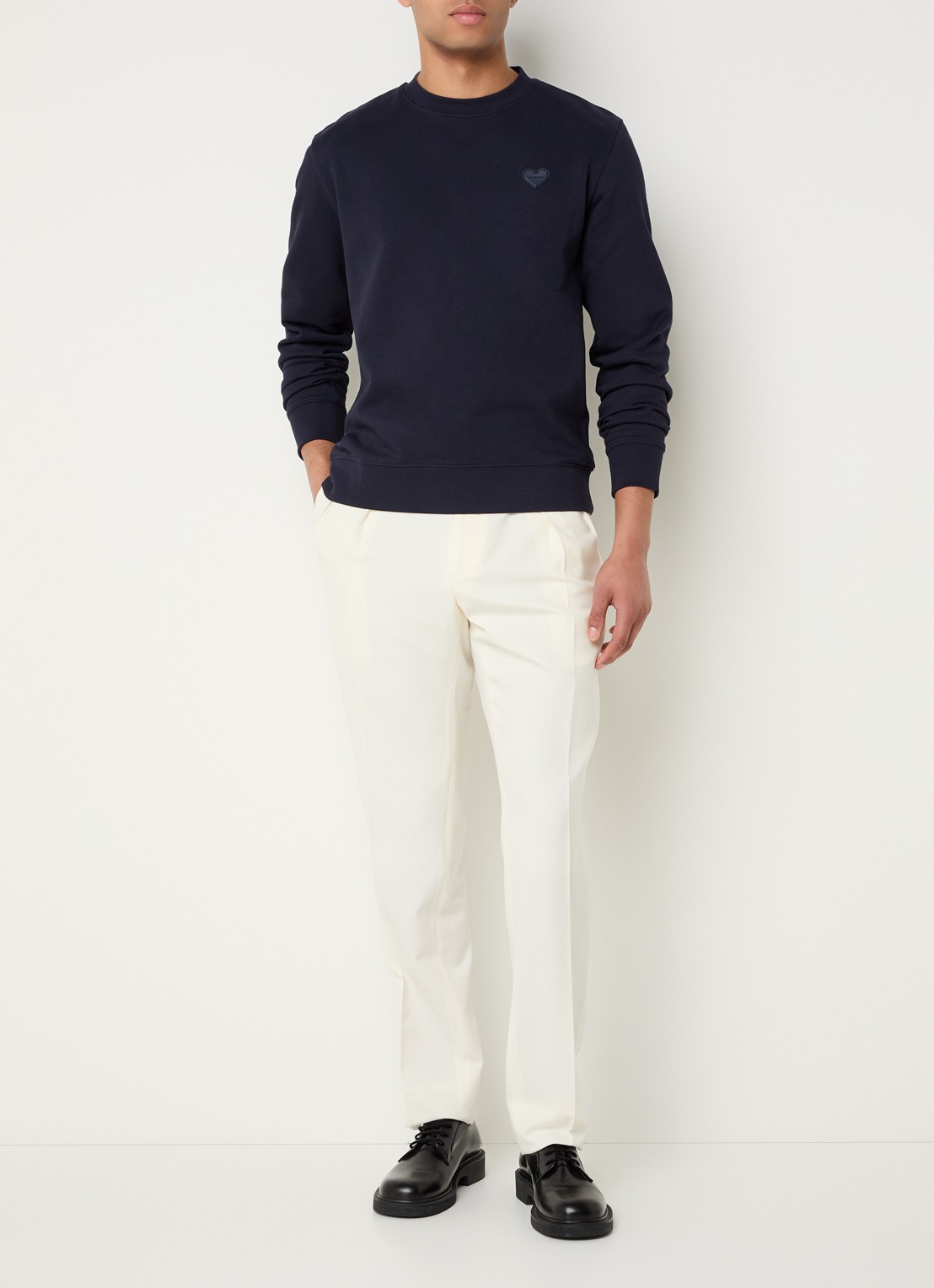 Sandro Sweater met logo - voorkant 4 donkerblauw