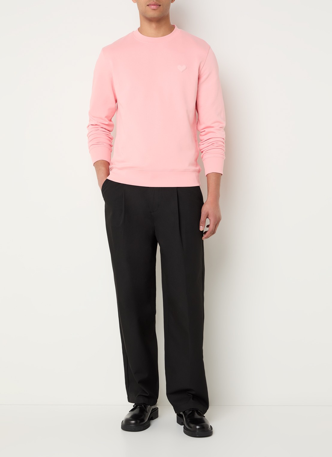 Sandro Sweater met logo - voorkant 4 zalmroze
