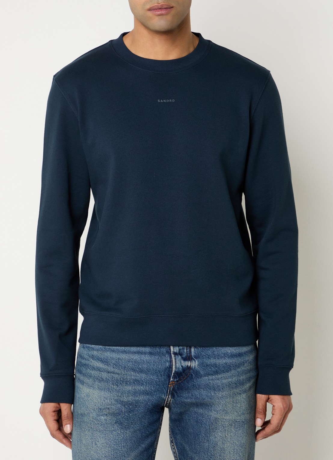Sandro Sweater met logo - detail 4 donkerblauw