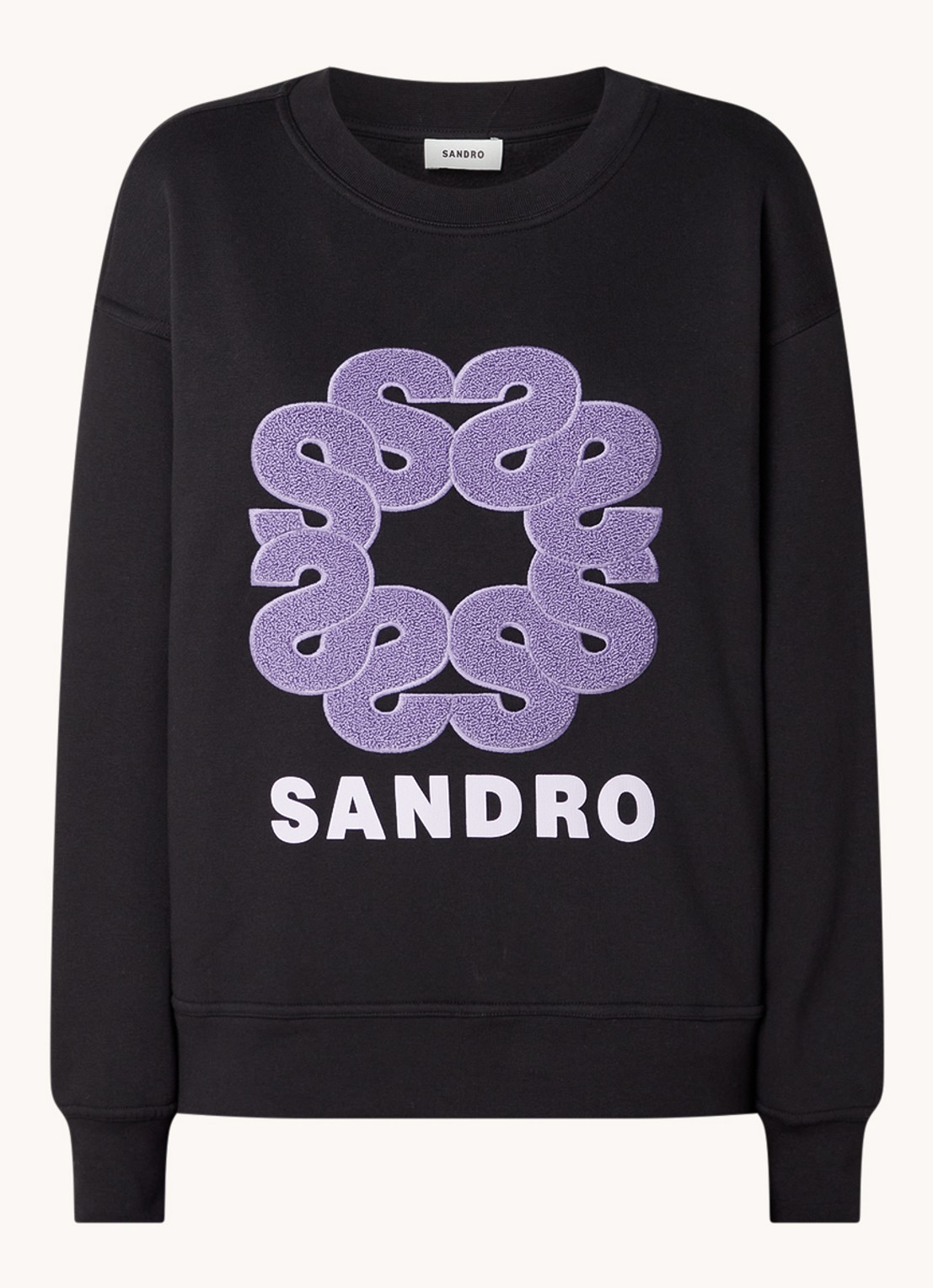 Sandro Sweater met logoborduring - voorkant zwart