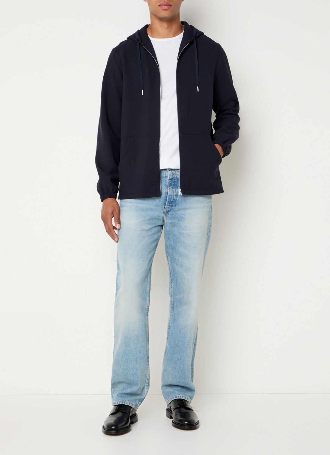 Sandro Sweatvest met capuchon - voorkant 2 donkerblauw