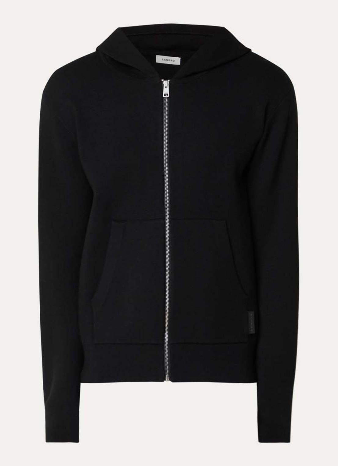 Sandro Sweatvest met capuchon - voorkant 2 zwart