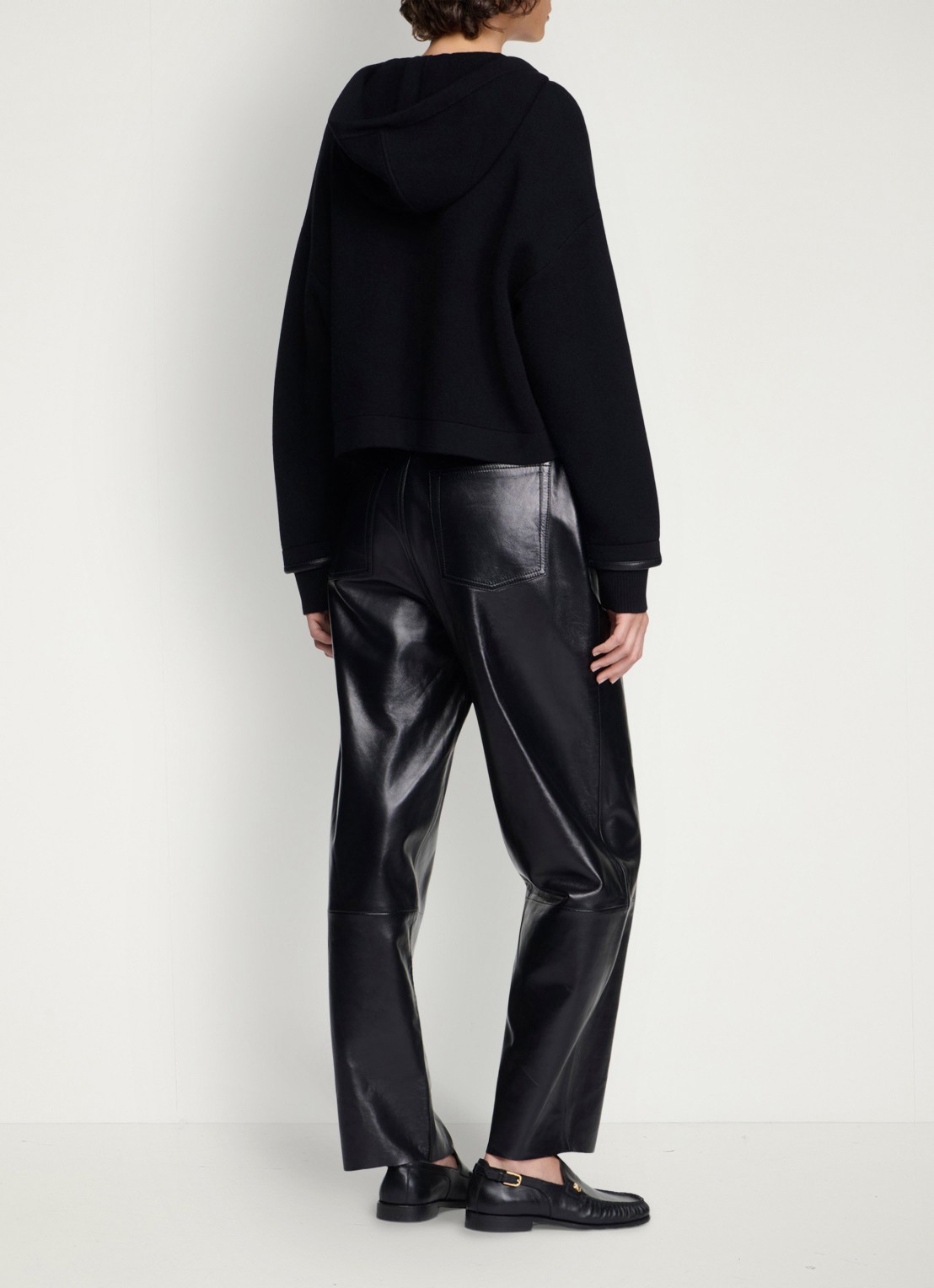 Sandro Sweatvest met details van leer - achterkant 6 zwart