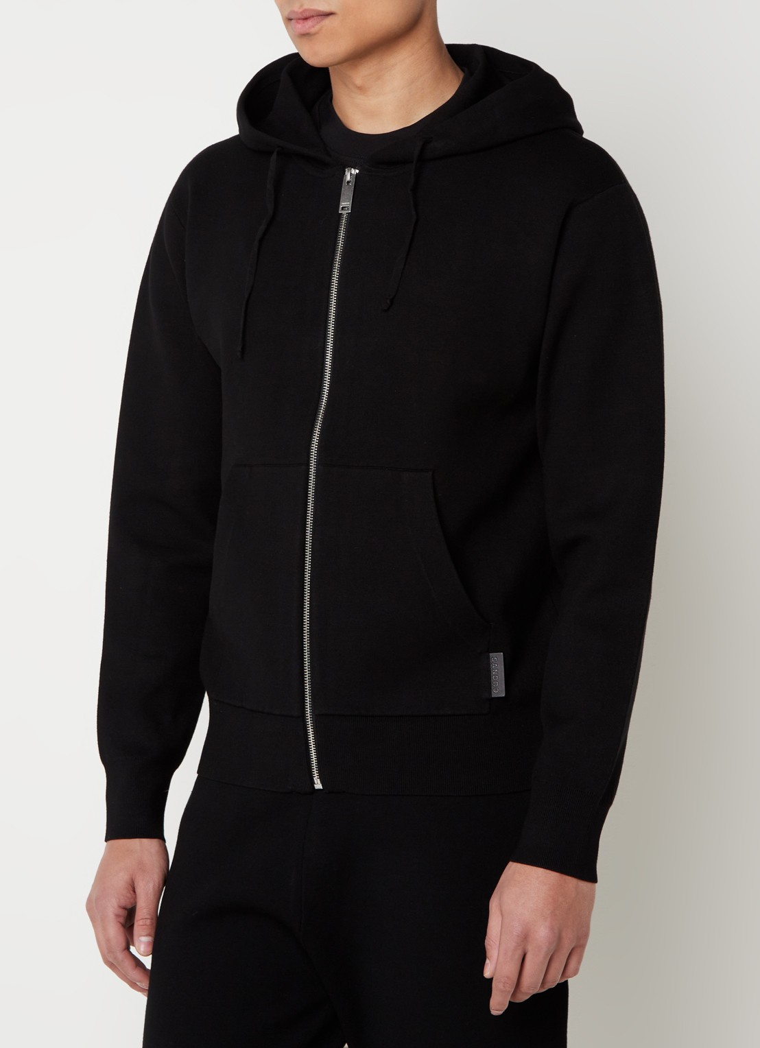 Sandro Sweatvest met steekzakken en logo - detail 4 zwart