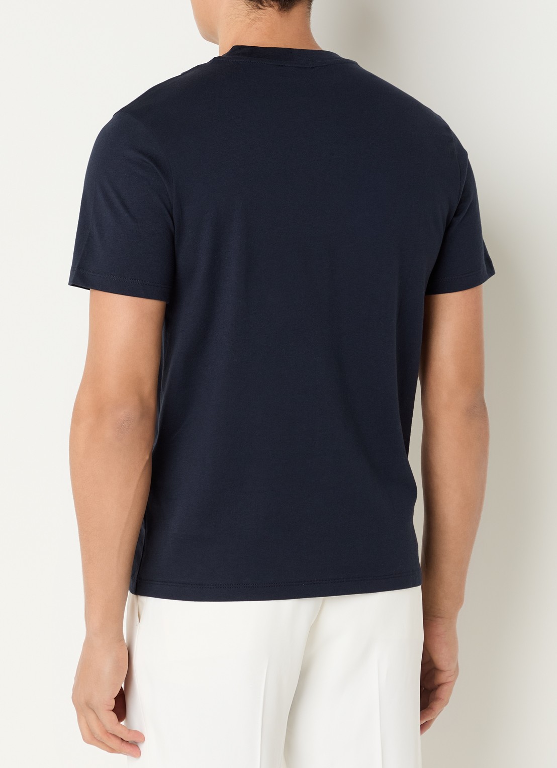 Sandro T-shirt met bloemborduring - achterkant 4 donkerblauw
