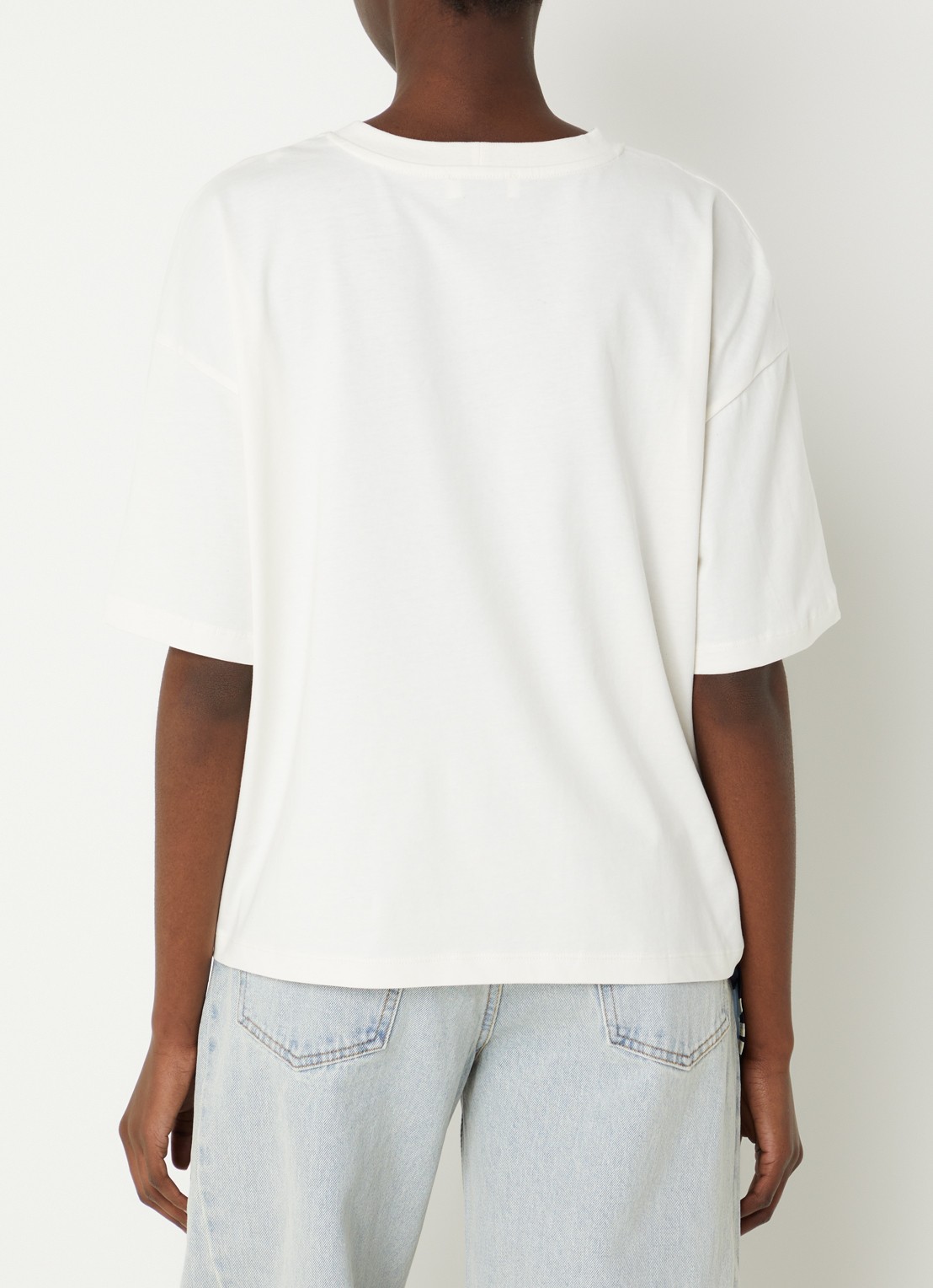 Sandro T-shirt met bloemenprint - achterkant 4 donkerblauw