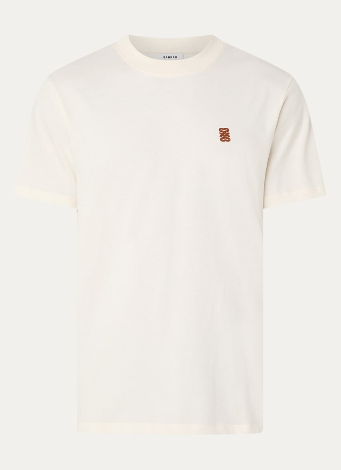 Sandro T-shirt met logo - voorkant creme