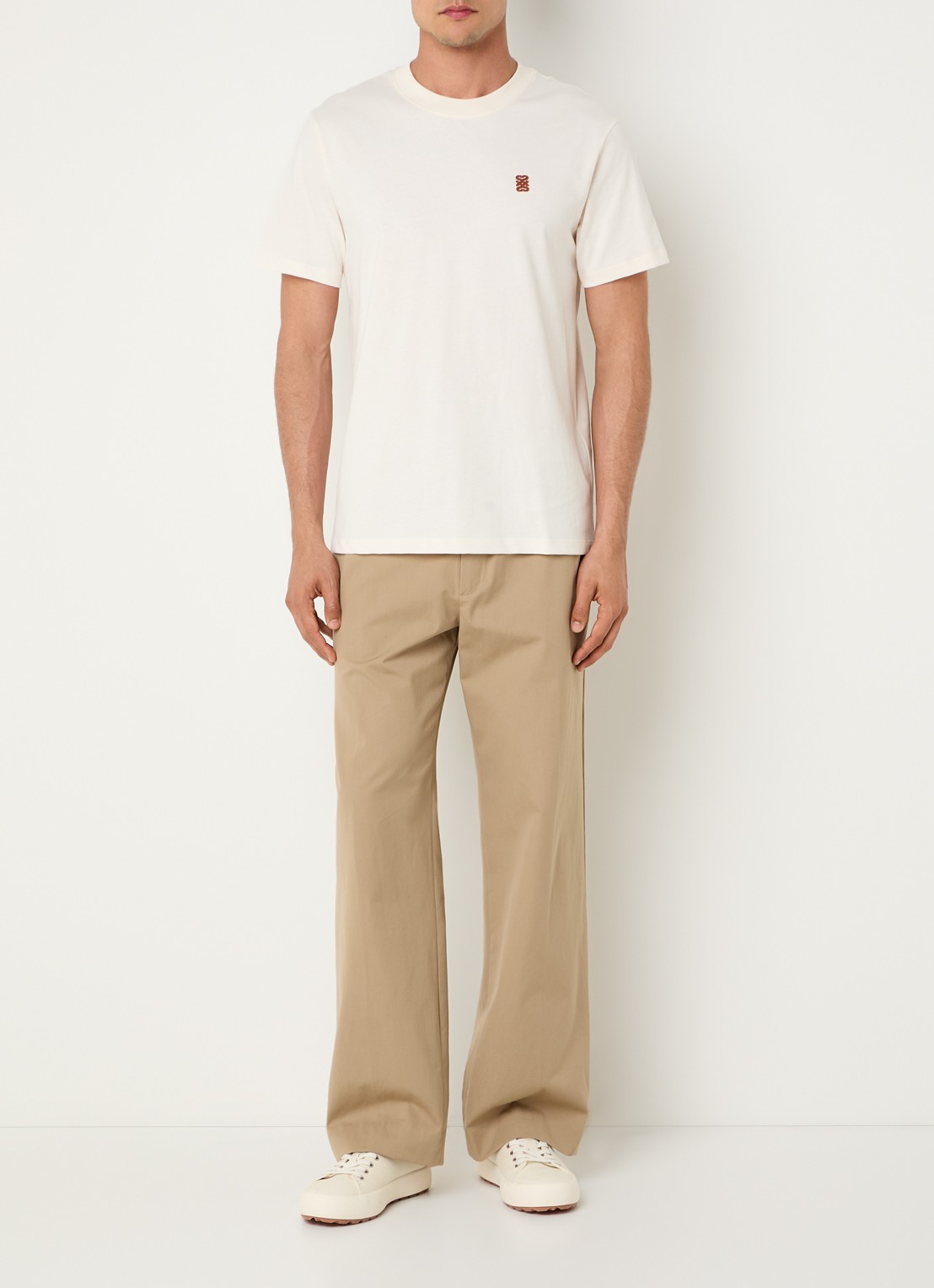 Sandro T-shirt met logo - voorkant 2 creme