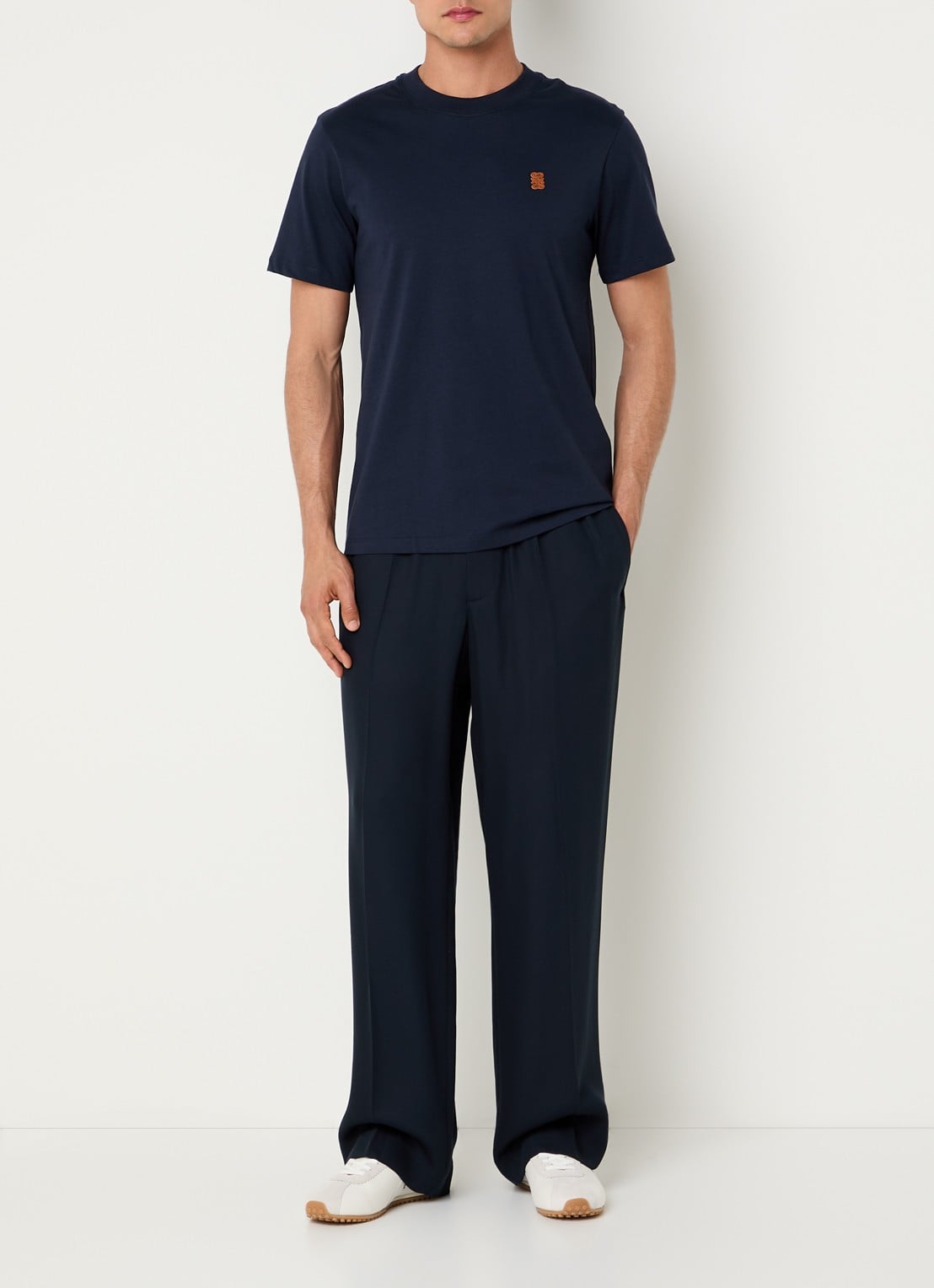 Sandro T-shirt met logo - voorkant 2 donkerblauw
