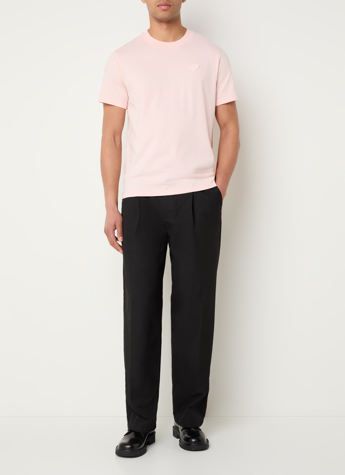 Sandro T-shirt met logo - voorkant 2 zalmroze