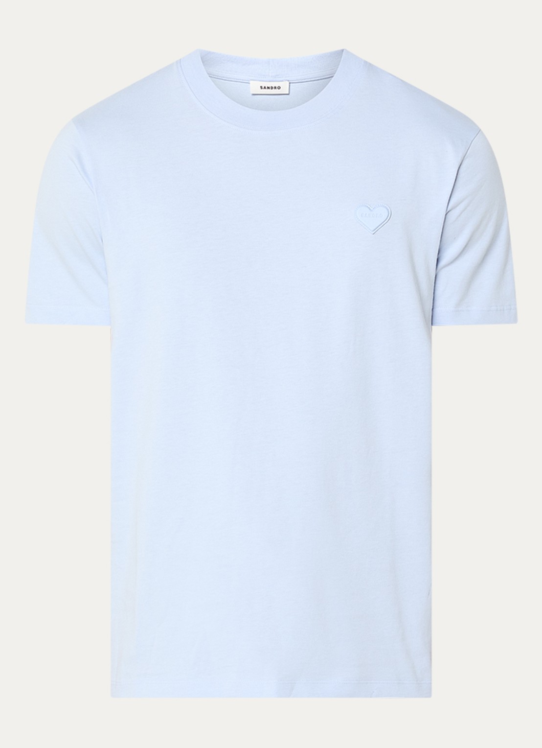 Sandro T-shirt met logo - voorkant 3 lichtblauw
