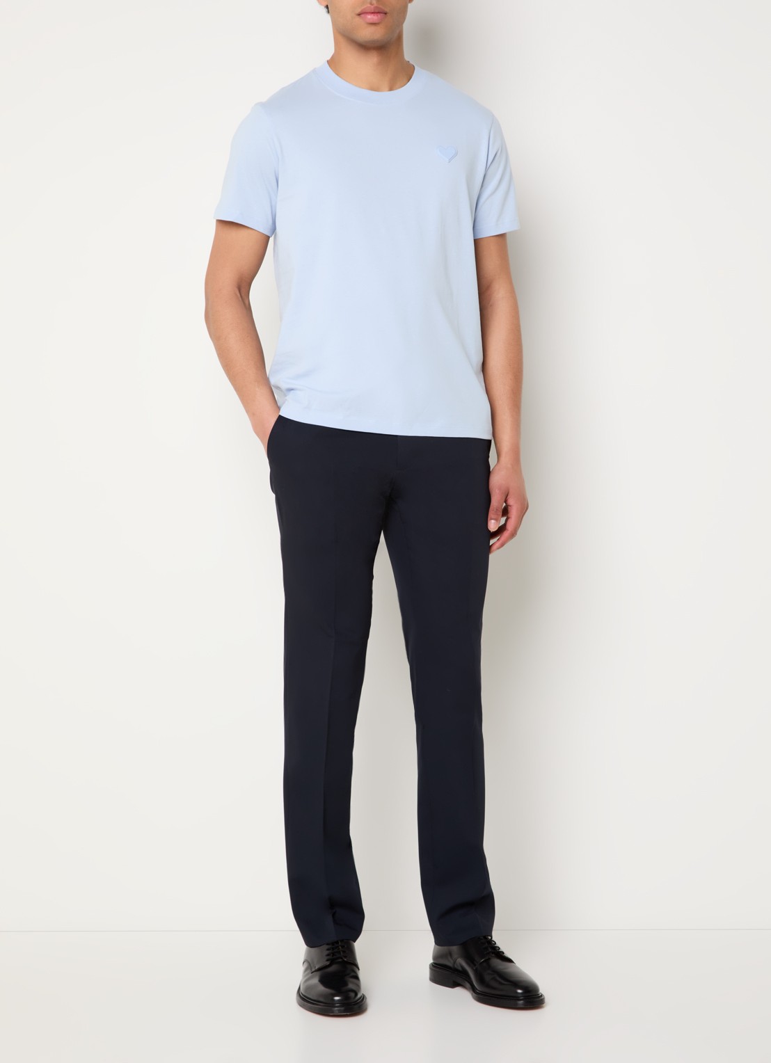 Sandro T-shirt met logo - voorkant 4 lichtblauw