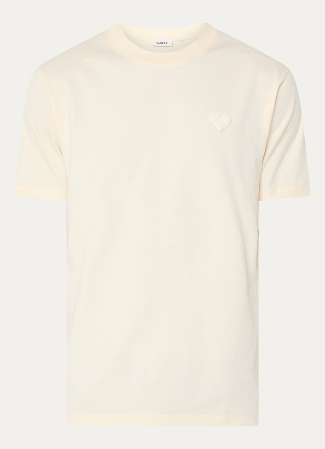 Sandro T-shirt met logo - voorkant 2 creme