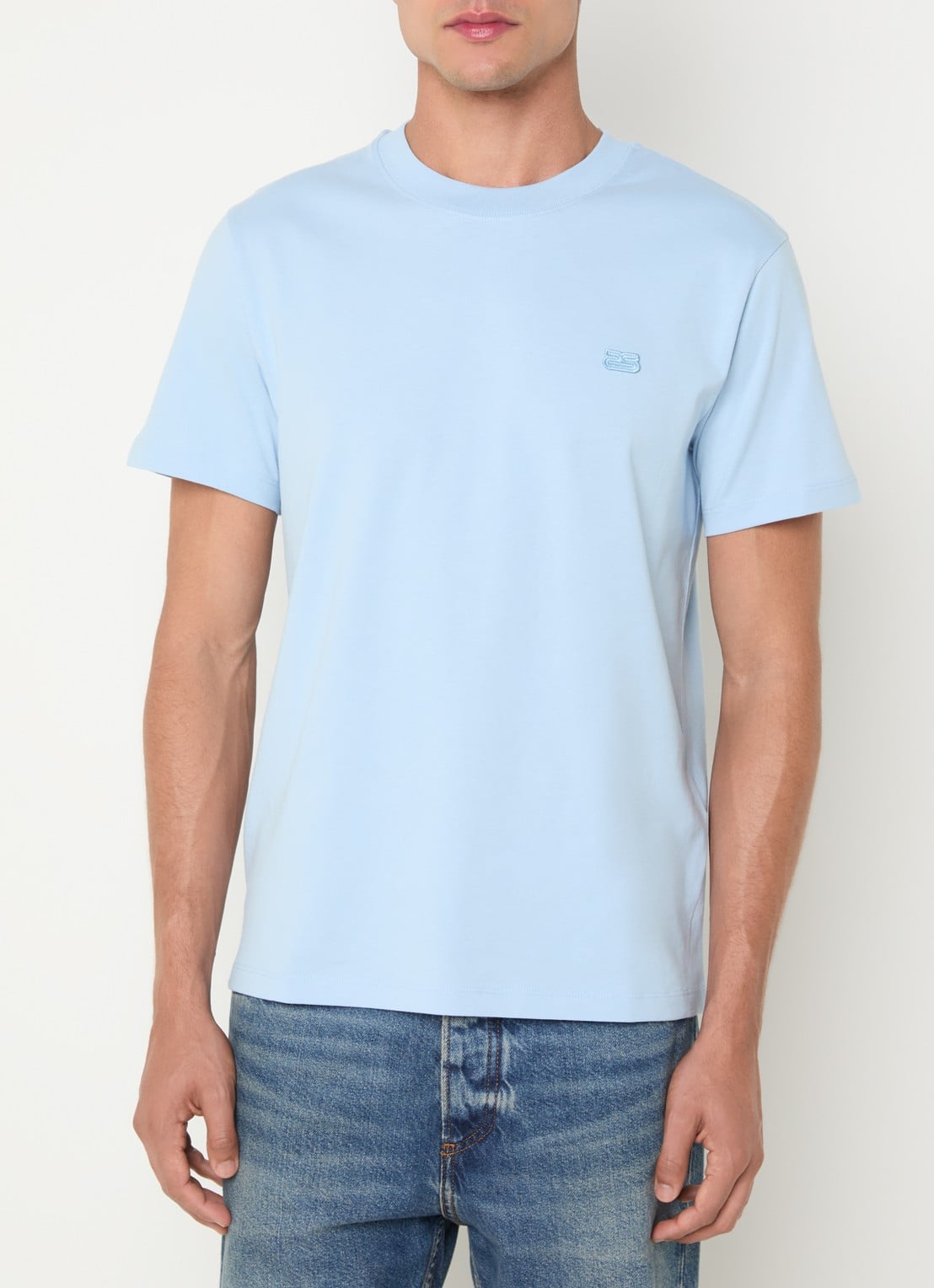 Sandro T-shirt met logo - detail 4 lichtblauw