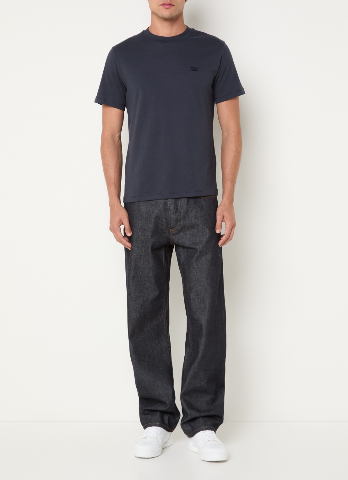Sandro T-shirt met logo - voorkant 3 donkerblauw