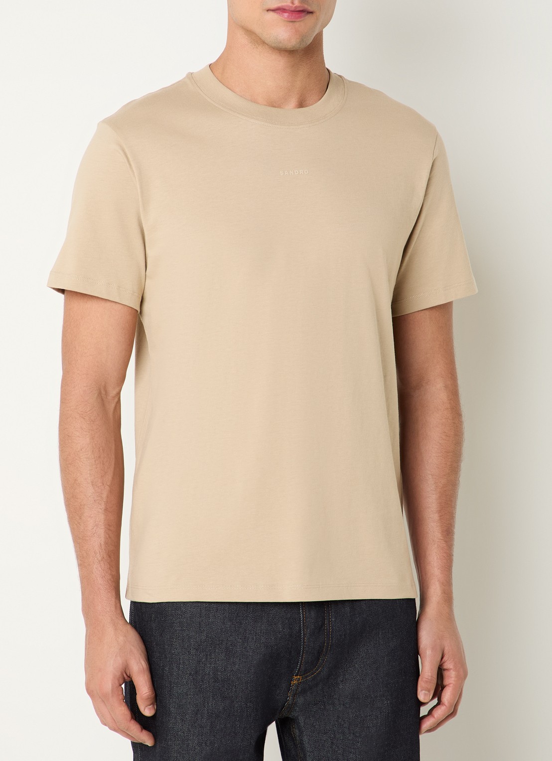 Sandro T-shirt met logo - detail 4 beige
